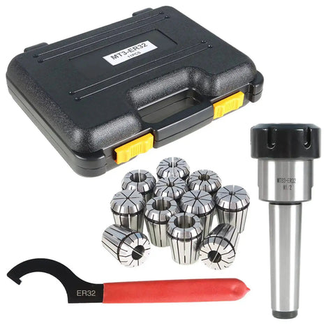 Dope ER32 Collet Chuck Tool Holder Set With 11 Piece Collet Set And Box For CNC Engraving Machine And Milling Lathe Tools Shank