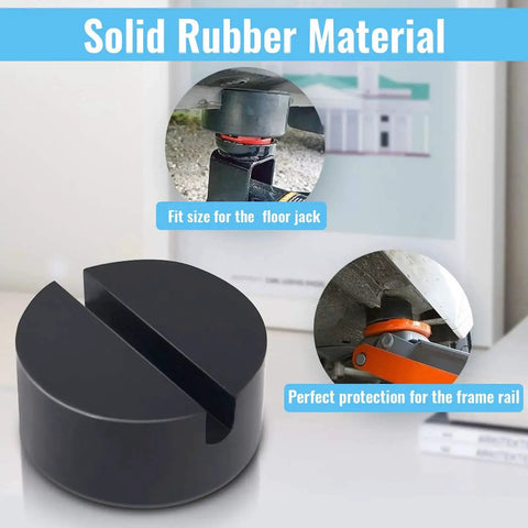 8 Pack Dual Design Rubber Jack Pads For Floor Jacks With V Groove And Round Pads showing solid rubber material detail