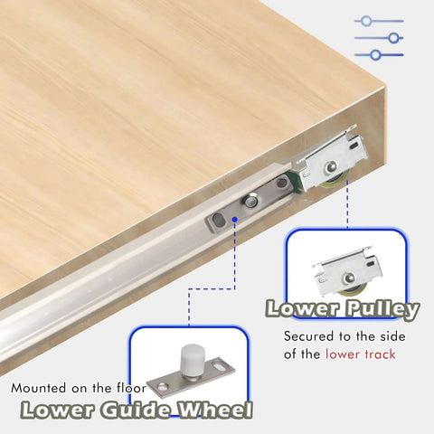 Concealed Barn Door Hardware Kit With Trackless Sliding System And Hidden Tracks Soft Close Mechanism Whisper Quiet Nylon Rollers