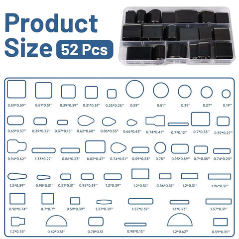 52 Shapes Leather Hole Punch Set With Hollow Punch Dies For Belts And DIY Crafts Pro Grade Cutter Kit with size chart