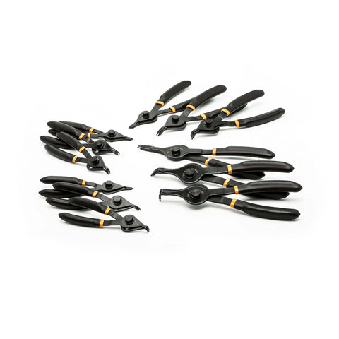 12 Piece Snap Ring Pliers Set With Straight, 45 Degree And 90 Degree Jaws For Deep Access And Clear Line Of Sight, Pro Grade Fixed Tip