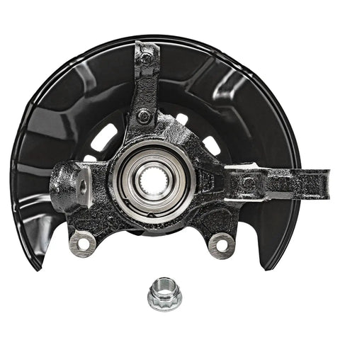 Two Piece Front Steering Knuckle Replacement Kit For 2009 To 2013 Toyota Corolla Matrix, visible front knuckle and hub