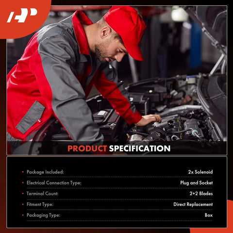 Mechanic installing 2 Pc Intake And Exhaust Engine VVT Solenoid Kit For Chevy Cruze Sonic Trax Aveo Aveo5 Pontiac G3