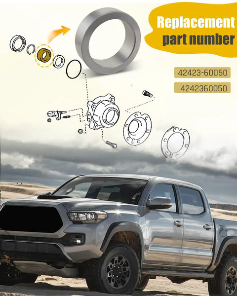 Rear Axle Bearing Retainer Inner For Toyota 4Runner 2003 To 2022 FJ Cruiser 2007 To 2014 Tacoma 2005 To 2022 Lexus GX460 2010 To 2022 GX470 2003 To 2009 Replacement 42423 60050 4242360050 Stainless Steel Beefed Up Durable Upgrade