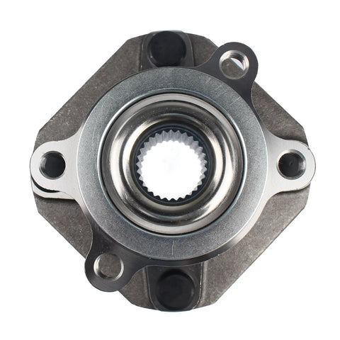 Set Of 2 Front Wheel Hub And Bearing Assemblies For Nissan Sentra 2007 To 2012 2L With ABS durable wheel shown close-up view