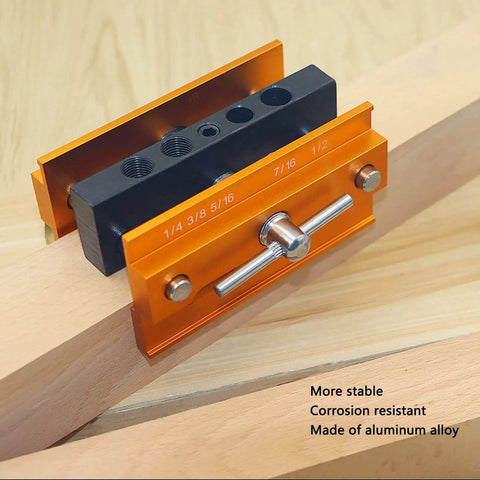 Self Centering Doweling Jig With Aluminum Alloy Body And 6mm 8mm 10mm Guide Bushings for wood assembly on wooden beams