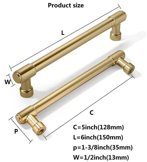 10 Pack Champagne Bronze Cabinet Handles 5.9 Inch Length Center To Center 5 Inches Heavy Duty Zinc Alloy Kitchen Cabinet Pulls