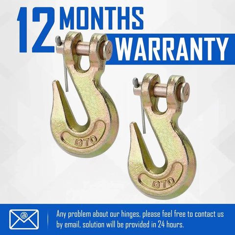 Clevis Grab Hooks 5 16 Inch Grade 70 Forged Steel 5400 LB WLL Tow Chain 10 Pack with 12-month warranty