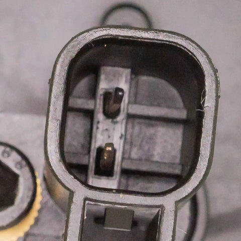 Close-up of electrical connector on Two-Piece Rear Wheel Bearing And Hub Assembly Set, DIY Friendly, For Ford C-Max, Escape And Lincoln MKC