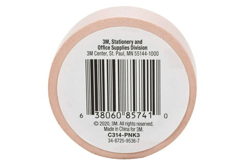 Washi Tape Single Roll 0.59 in x 32.75 ft (15 mm x 9.98 m), 1.25 in Core, Neon Pink Decorative Masking Tape label with barcode