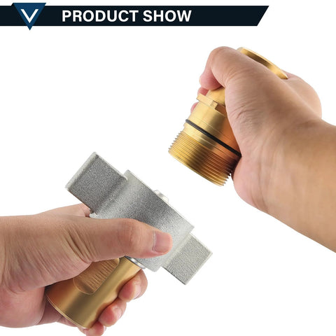 Solimeta 1 NPT wet-line hydraulic quick-disconnect coupling set; brass male fitting and silver mounting block shown