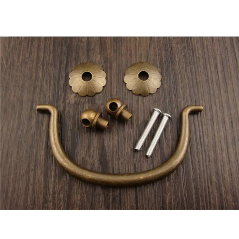 Six Pack Traditional Bail Cabinet Pulls In Antique Brass For Dresser Drawers And Cabinets, Vintage Shabby Chic Hardware