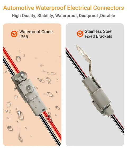 12 AWG 2 Pin DTP Connector 2 Way Waterproof Automotive Electrical Connectors with IP65 grade and stainless steel bracket