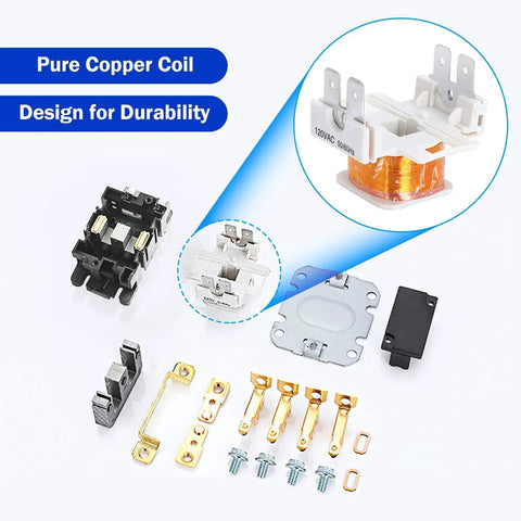 1 Pc HVAC Contactor 24V Coil 2 Pole 40 Amp Drop In Replacement For Furnace And AC System Definite Purpose Relay components