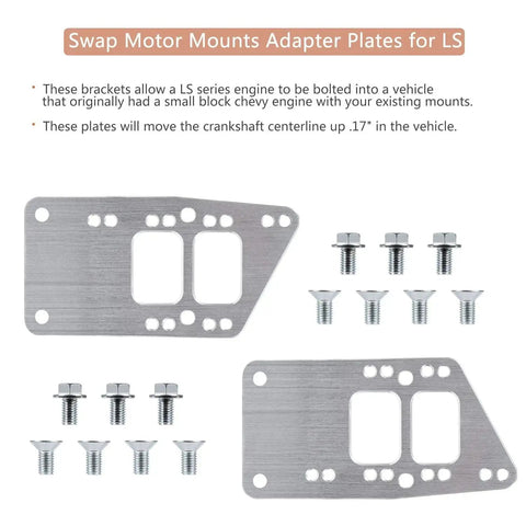 LS Swap Motor Mounts Adapter Plates Universal Swap Bracket For Small Block To LS Engine Conversion Adjustable Fit Kit