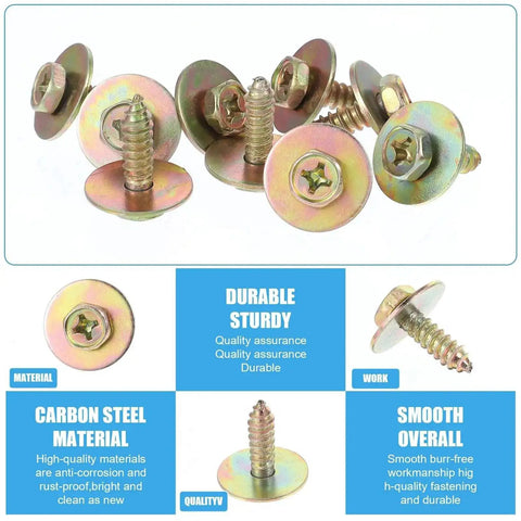 Grab And Go 160 Piece Metal Car Clip And Screw Kit For Body Panels with Phillips Round Head Self Tapping Screws Display