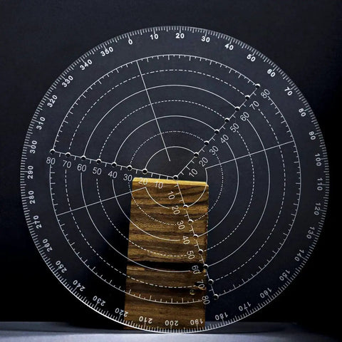 Round Center Finder Compass For Wood Lathe And Bowl Making 200mm Centering Tool In Clear Acrylic with measurement markings.
