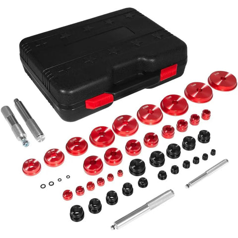 43 Piece Bearing Press And Seal Driver Set With 39 Adapters And 4 Handles Pro Grade Heavy Duty Seal Installer Kit displayed with black case