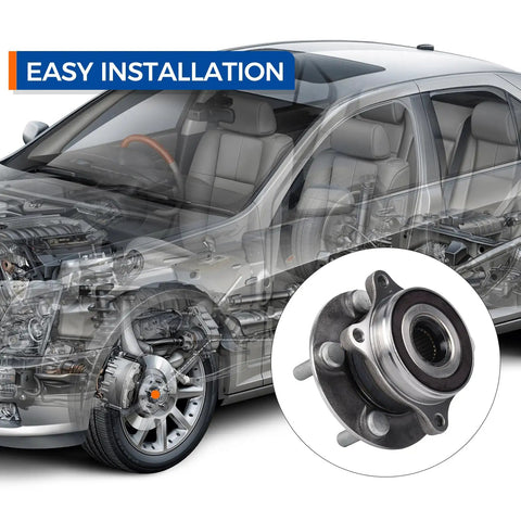 Illustration of easy installation for Pair Of Front Wheel Hub Bearing Assembly For 2011 2017 Lexus CT200h 2010 2016 Toyota Prius And 2012 2015 Prius Plug In Front Hub Bearing Kit For Both Sides Easy Install Solid Reliable Replacement