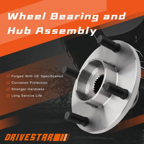 Pair Front Wheel Hub Bearing With ABS For Ford Focus 2000 To 2011 4 Lug Left And Right Replacement product image