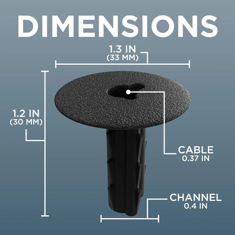 The CIMPLE CO black RG6 coax single feed-through bushing; round wall grommet with center hole
