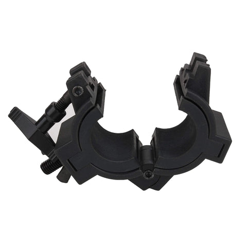 ADJ 1.5 inch black plastic O-clamp, 360-degree wrap-around clamp for tubes/pipes