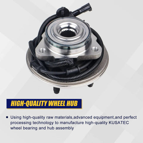 Front Wheel Bearing And Hub Assembly 515050 Bolt-On Replacement For Ford Explorer 2002-2005 Front, showing 5-lug and ABS