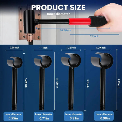 4 In 1 Door Hinge Adjustment Tool For Residential And Commercial Use, Heavy Duty Gap Adjusting Wrench With Threaded Design And Rubber Handle, Fits Most Door Hinges From 0.55 To 0.98 Inches, Durable Alloy Steel with size options.