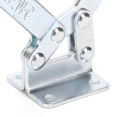 Beefy 182kg Toggle Clamps Two Pack Anti Rust Alloy Steel Horizontal Hold Downs close-up showing alloy steel construction.