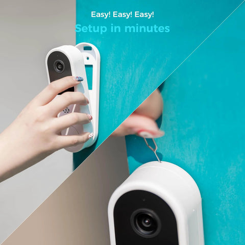 Installing 2K Smart Video Doorbell With Chime And Battery Powered Wireless Security Camera, Audible Alarm, Setup Is A Breeze