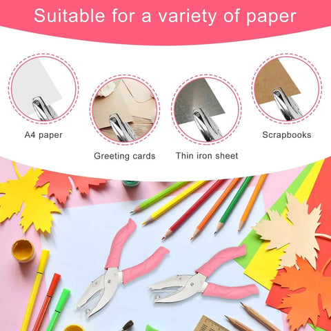Two Piece Heart and Star Handheld Hole Punch Set Stainless Steel Single Hole Punchers With Soft Grip Handles for DIY projects