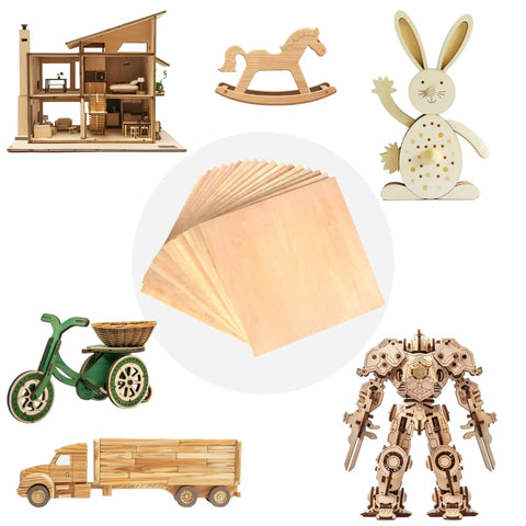 Forty Pack 12x12 Inch Basswood Sheets 3mm Unfinished Wood For Crafts Diy Ornaments Laser Cutting Model Engraving Architectural Models