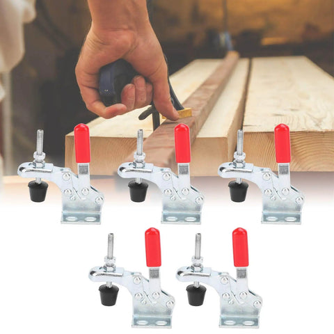 5Pcs Toggle Clamp Set With Quick Release And Hold Down Capability For Vertical Fixtures Heavy Duty 30Kg Clamping Force