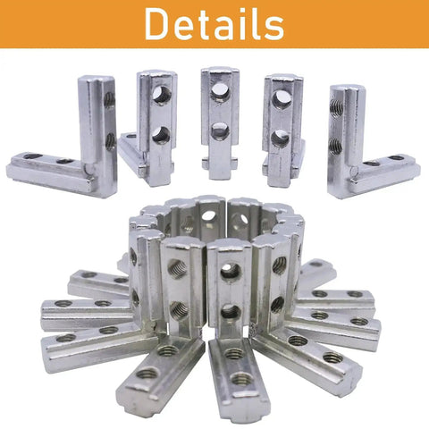 Heavy Duty 1010 Aluminum Extrusion L Shape Corner Brackets Kit 12 Pack with Screws and Wrench for 90 Degree Joints