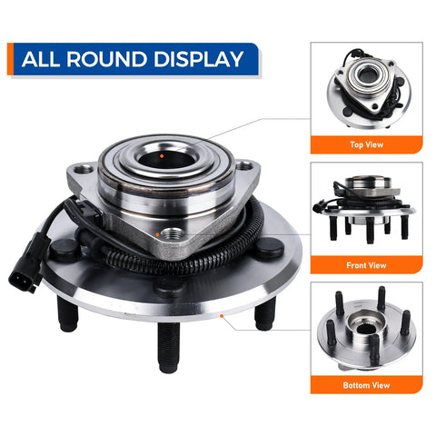 Two Pack Front Wheel Hub Bearing Assembly For Dodge Ram 1500 2009 2010 And 2011 With ABS 5 Lug Ready To Install Premium OEM Style Replacement
