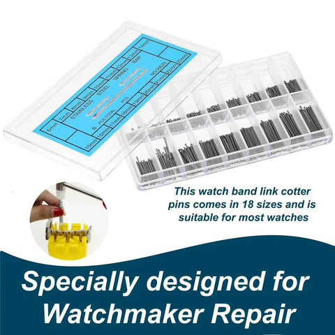 360 Piece Stainless Steel Watch Link Pins Set With 6mm To 23mm Assortment And Clear Storage Case For Watch Bands The Ultimate DIY Kit For Watchmakers And Enthusiasts in a clear, labeled case