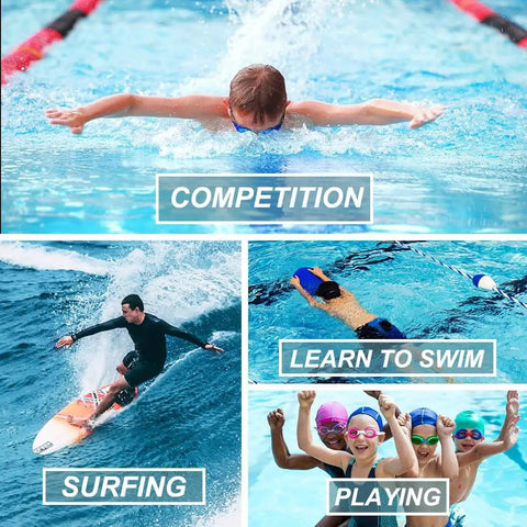 Boys in Youth Boys Swim Shorts Square Leg Quick Dry Nylon Swimsuit With UPF 50 Plus Sun Protection enjoying swimming and surfing activities.