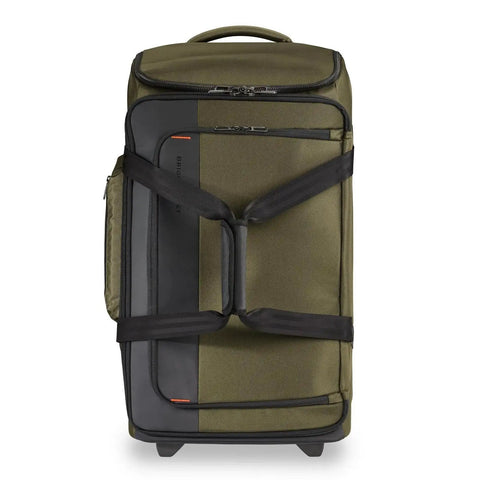 Front view of Do It All 27 Inch Medium Upright Duffle With Wheels Softside Checked Luggage Hunter ZDX Collection by Briggs And Riley