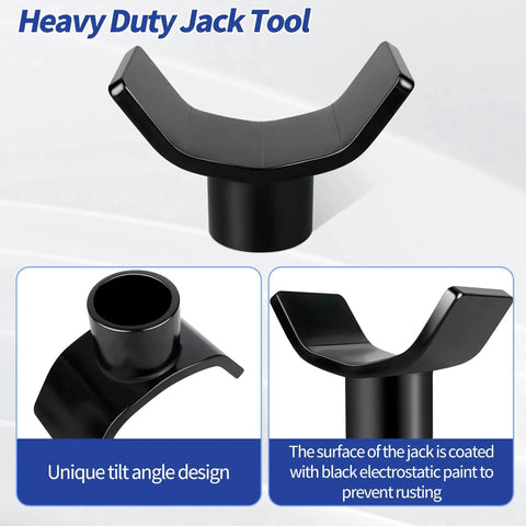 Bottle Jack Adapter For RV Truck Fits 2 3 4 Inch Round Or Square Tubes 12 Ton with tilt angle design, black finish