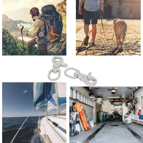 316 Stainless Steel Swivel Trigger Snap Hooks 2.65in Heavy Duty 130 Lb Clips with outdoor and marine usage examples