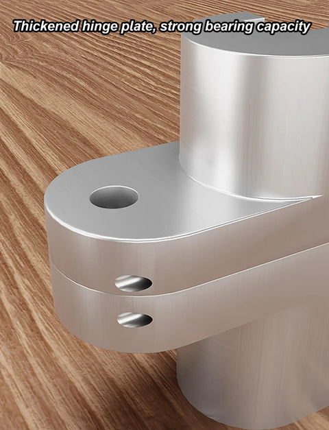 Close-up of Hidden Door Hinge Set 2Pcs Invisible Cross Hinges for kitchen cabinet doors, showing zinc alloy material.