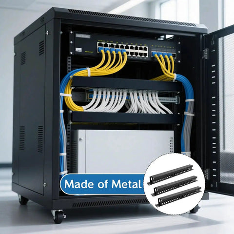 10 Pack 19 Inch Cable Management Panels With Covers And Screws For 1U 24 Slot Rack Mounts in server cabinet