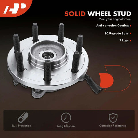 Front Wheel Bearing And Hub Assembly With ABS For Ford F 150 2010 2014 7 Lug 4WD AWD Replacement.