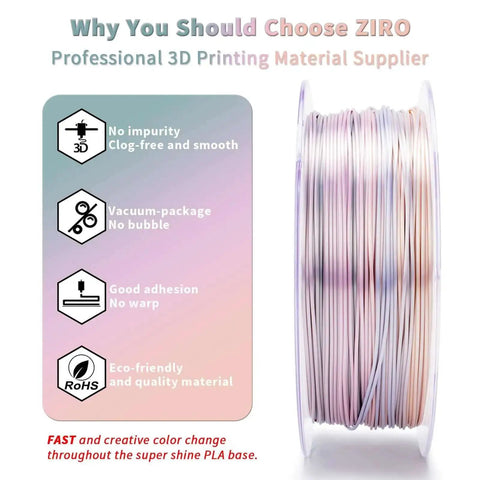 Earth Tone Silk PLA Filament With Dope Gradient Color Change For 3D Printing On Most FDM Printers, Glossy Finish, 1Kg Spool