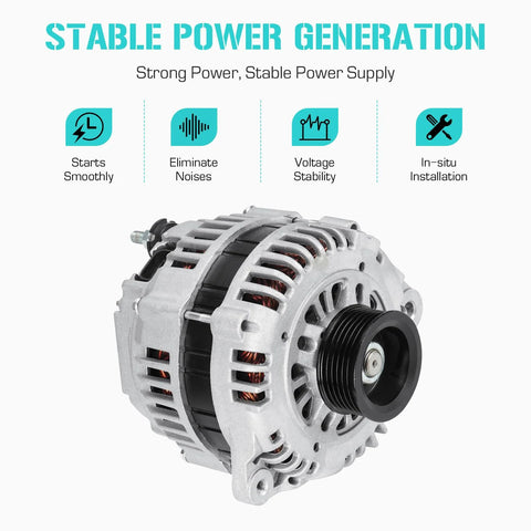 12V High-Output Alternator Replacement For Pathfinder 3.3L 1997 1998 1999 2000 Fits LR190-737 LR190-737B front view