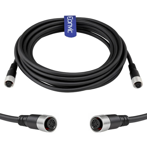M12 A Code 4 Pin Female To Female Connector Cable With Molded PVC Jacket, Industrial Sensor Lead, 2 m 22 AWG, coiled view
