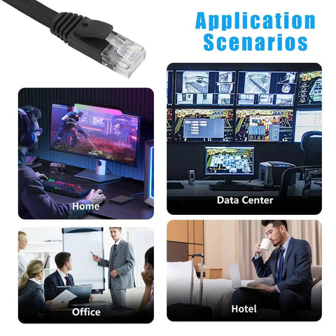 Retractable Cat6 Flat Ethernet Cable 6.6 Ft For No Tangle High Speed 10Gbps Networking Flat Patch Cord usage scenarios