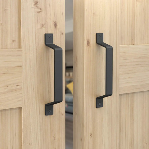 8 Inch Barn Door Handles Set Of 2 Black Heavy Duty Pull Handles for gates, fences, sheds, garages, sliding doors