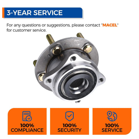 Front Or Rear AWD Wheel Hub Bearing Assembly Compatible With Hyundai Santa Fe 2007-2018, side view, metal construction