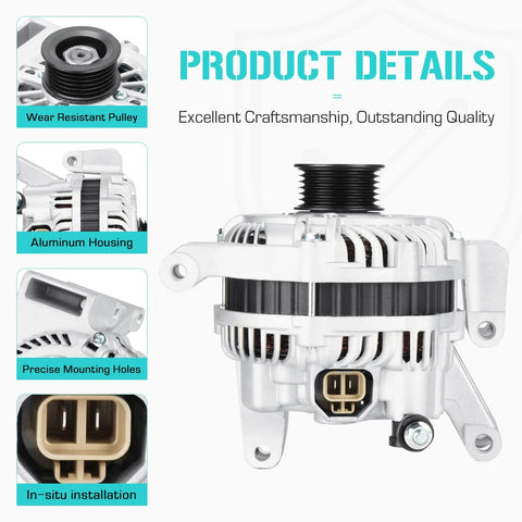 Drop In Ready Alternator Replacement For Mazda 3 2.0L 2.3L 2004 To 2009 And Mazda 5 2.3L 2006 To 2007 Fits GS GX I GT S SP232005
